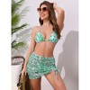 INSPIRE CHIC Women's Water Ripples Colorblock Halter Bikini Sets, Tie Back Top Triangle Bottom Mesh Cover Up Swimwear 1 Set - 4 of 4