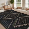 9'x12' Modern Geometric Bedroom Rugs, Washable Non Slip Large Throw Carpet for Living Room, Low Pile Stain Resistant Dining Room Rugs, Black - 2 of 4