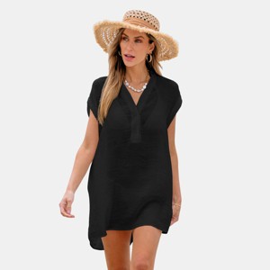 Women's Beach Cover Up Dress with Chic Tie-Front Detail - Cupshe - 1 of 4