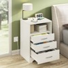 Nightstand with Charging Station & 3 Drawers, End Side Table with Open Storage - 3 of 4