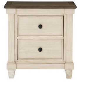 Vynxaria Transitional-Rustic 2-Drawer Nightstand - Dovetail Drawers, Ball Bearing Glides, Flat Knobs, Bedroom Furniture - 1 of 4