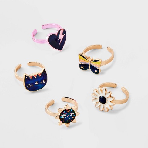 Girls' 5pk Mood Ring Set - Cat & Jack™