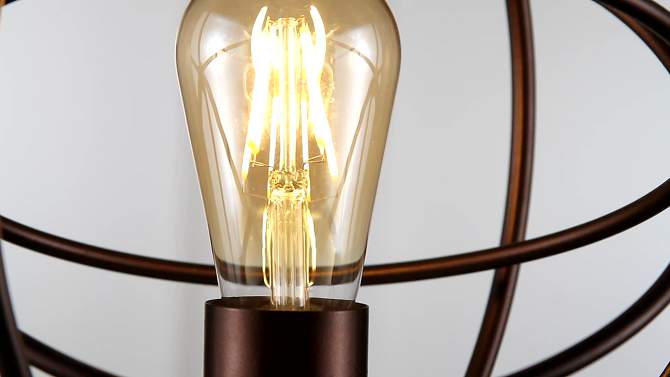 26.5&#34; Metal Atomic Caged Edison Bulb Table Lamp (Includes LED Light Bulb) Black - JONATHAN Y, 2 of 6, play video