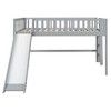 CAVINAS Full Size Loft Bed Pine Bed Frame with Guardrail, Slide and Ladder for Bedroom, Space Saving, Gray - 4 of 4
