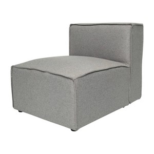 Taylor & Logan Yenna Armless Middle Chair Module Gray: Polyester Upholstery, Wood Frame, 300 lbs Capacity - 1 of 4