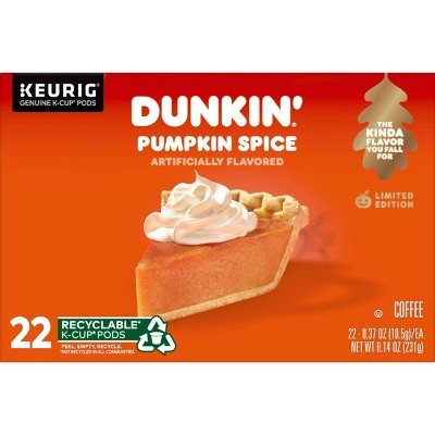 Dunkin' Donuts Pumpkin Spice Medium Roast Coffee - Keurig K-Cup Pods - 22ct