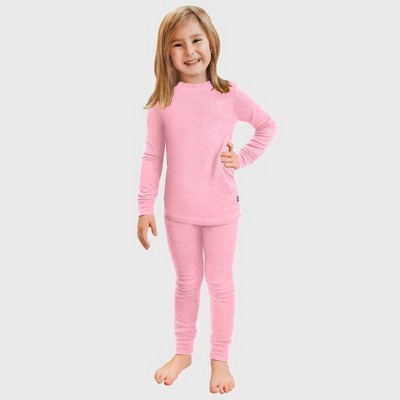 City Threads Girls USA-Made Soft & Cozy Thermal Long Johns 2-Piece Set - Warm Base Layer & Loungewear