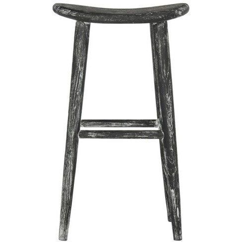 Colton Wood Bar Stool Black white Wash sungkai Wood Safavieh