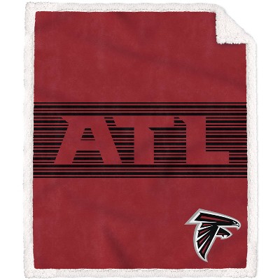 NFL Atlanta Falcons Center Stripe Trim Sherpa Trim Blanket