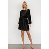 Women's Velvet Dress Fall Fashion Lantern Sleeve High Waist A-Line Skater Cocktail Party Dresses with Belt - 3 of 4