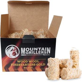 Mountain Grillers Natural Fire Starters for Fireplace Wood Stove & Campfires- 50 Piece