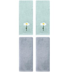 REGALWOVEN 4 Pcs Cotton Soft Absorbent Bathroom Hand Towels for Home Dcor 13" x 30" - 1 of 4
