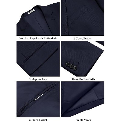 COOFANDY Men's Casual Blazer Slim Fit Two Button Lightweight Sport Coats Business Suit Jacket Black 50 — фото 5