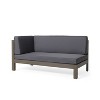 Suki 2-Piece Acacia Wood Gray Sofa with Cushions, Patio Sectional Sofa Conversation Set, Outdoor Furniture - Maison Boucle - 4 of 4