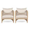 Christopher Knight Home Bonita Outdoor Rope Weave Acacia Wood Club Chair with Cushions, Light Teak/Beige - 2 of 4