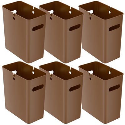 iTouchless SlimGiant Wastebasket 4.2 Gallon Brown 6-Pack