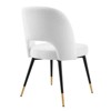 Modway Rouse Performance Velvet Dining Side Chair in White 23 x 20 x 32 - 3 of 4