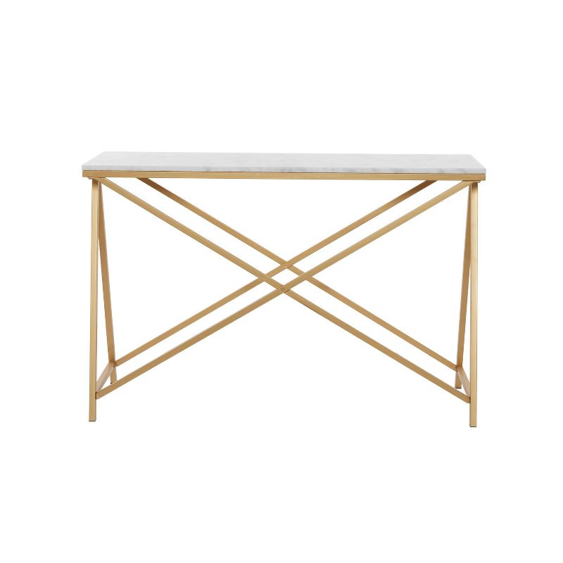 Contemporary Metal Console Table White - Olivia &#38; May, 4 of 10