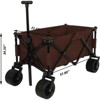 RISOKEYS Heavy-Duty 300lbs Capacity Folding Wagon Cart with Removable Waterproof Cover,for Beach Camping, All-Terrain Collapsible Cart,Brown - 3 of 4