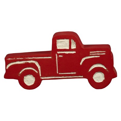 Red Wood Truck Decorative Tabletop Accent - Foreside Home & Garden