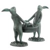SPI Home Bunny Gardeners Pot Holder – 15.5" Cast Aluminum Verdigris Sculpture with Planter Support for Whimsical Outdoor Decor - 4 of 4