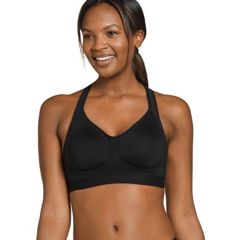 Jockey Women's Forever Fit Mid Impact Molded Cup Active Bra S Black