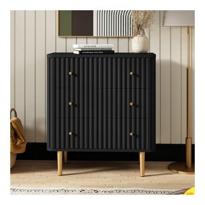 FONTOI Storage Dresser with 3 Drawers, Dresser Organizer with Protective Pads for Living Room, Closet, Hallway, Black, 31.5"*36"*15.7" - 1 of 4