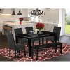 HomeStock 6-Piece Rectangle Black Finish Solid Wood Top Dining Table with 1 Bench, 4 Chairs - 2 of 4