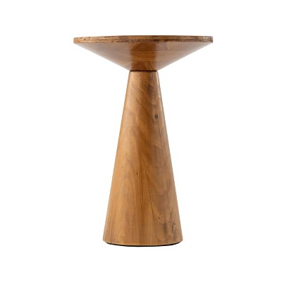 JIONJOY Rustic Round Pedestal Side Table - Farmhouse Martini Table with Tapered Base for Living Room, Bedroom or Small Spaces