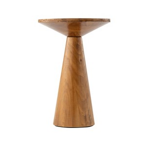JIONJOY Rustic Round Pedestal Side Table - Farmhouse Martini Table with Tapered Base for Living Room, Bedroom or Small Spaces - 1 of 4