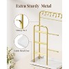 Modern Jewelry Display Stand in White & Gold, Multi-Functional Holder for Necklaces, Bracelets, Earrings and Rings - 3 of 4