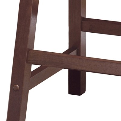 'Saddle Seat 24'' Counter Stool Hardwood/Walnut - Winsome, Brown'