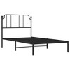 vidaXL Metal Bed Frame with Headboard - Black Steel Construction - 3 of 4