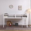 Karl Home Elevated Cross Bracing Straight Ladder Twin Pine Wooden Bed in White - 2 of 4