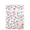 Hudson Baby Infant Girl Plush Blanket with Furry Binding and Back, Pink Bows, One Size - 2 of 2