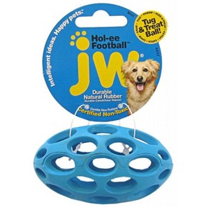 JW Pet Hol-ee Football Rubber Dog Toy- Mini (3.75" Long) - 1 of 3