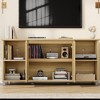 70" Boho TV Stand, Entertainment Center with Rattan Cabinet Doors, 4 Open Shelves & 2 Storage Cabinets, Mid-Century Modern TV Stands for Living Room - 3 of 4
