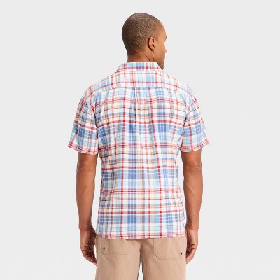 Мужские рубашки Goodfellow & Co Men's Short Sleeve Plaid Button-Down Shirt - Goodfellow & Co™ Light Blue L — фото 2