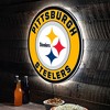 Evergreen Ultra-Thin Edgelight LED Wall Decor, Round, Pittsburgh Steelers- 23 x 23 Inches Made In USA - 2 of 4