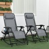 Outsunny Outdoor Rocking Chairs, Foldable Reclining Anti Gravity Lounge Rocker w/ Pillow, Cup & Phone Holder, Combo Design w/ Folding Legs - image 3 of 4