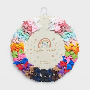 Wander & Dream Baby Hair Bows 36-Pack Ribbon Hair Clips for Newborns & Infants (0-12 Months)- Assorted Colors, Non-Slip Alligator Clips, 36pcs - 1 of 4
