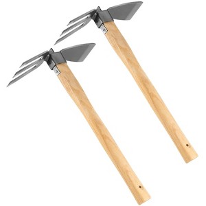 Itopfox 2-Pack Heavy Duty Dual Head Garden Hoe and Cultivator, Carbon Steel Blade for Soil Loosening, Weeding, Digging, and Tilling - 1 of 4