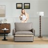 Oversized Dark Armchair with Dual-Sided Fabric and Washable Cushion Covers, Modern Accent Lounge Chair for Living Room or Bedroom-Cuddlewood - 2 of 4