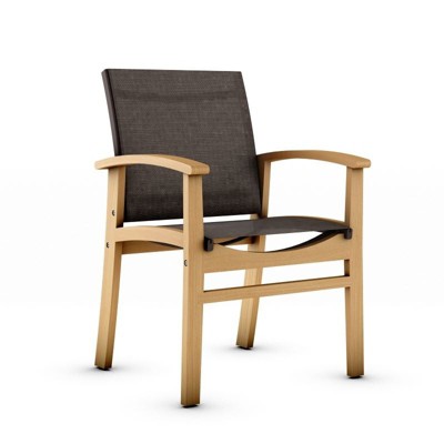Amazonia Certified Teak 100 FSC and Mesh Armchairs, Brown