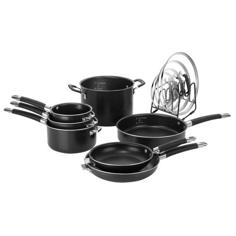 Cuisinart 11pc Non-Stick Aluminum Cookware Set, Black