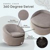 31'' Teddy Fabric Barrel Swivel Accent Chair with Metal Base, Plush Cushion and Rounded Back for Living Room - 2 of 4