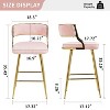 NicBex Corduroy Bar Stools Set of 2,26" Counter Stools with Gold Chrome Base,Stool Chairs with Backrest,Barstools for Kitchen Island & Bar - 3 of 4