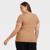 Women's Slim Fit Short Sleeve Ribbed T-Shirt - A New Day™ - 2 of 3