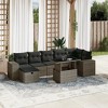 vidaXL 8 Piece Patio Sofa Set with Cushions Gray Poly Rattan - Gray without storage 1 Piece - 2 of 4