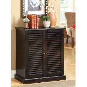 VYNXARIA Modern Transitional Shoe Cabinet - Espresso Finish with Adjustable Shelves - 1 of 4
